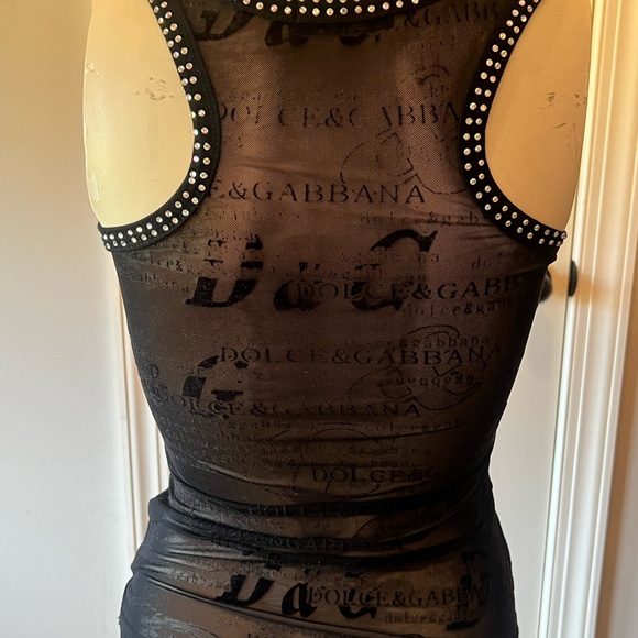 Vintage - Dolce & Gabbana Black Studded Tank Top - Picture 6 of 7